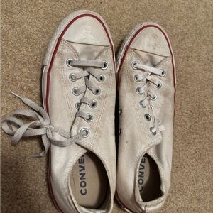 Converse White and Red Canvas Shoes